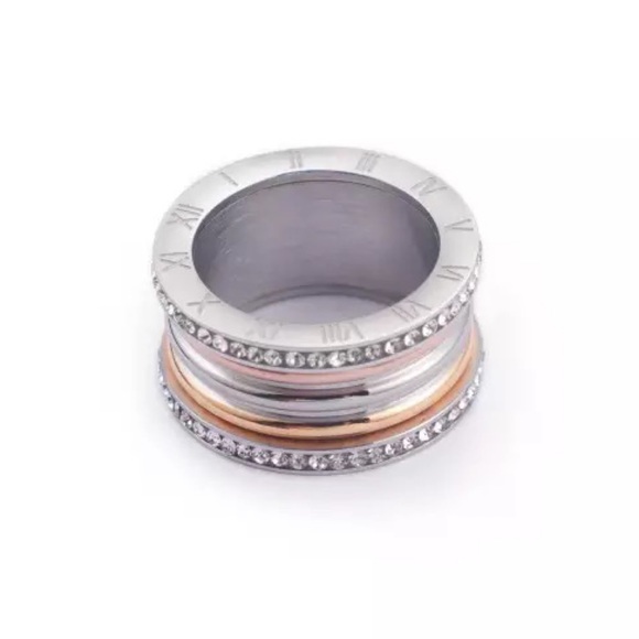 Roman Numeral Swarovski Crystals Stuck Up Eternity Gold Silver White Gold - Picture 7 of 16